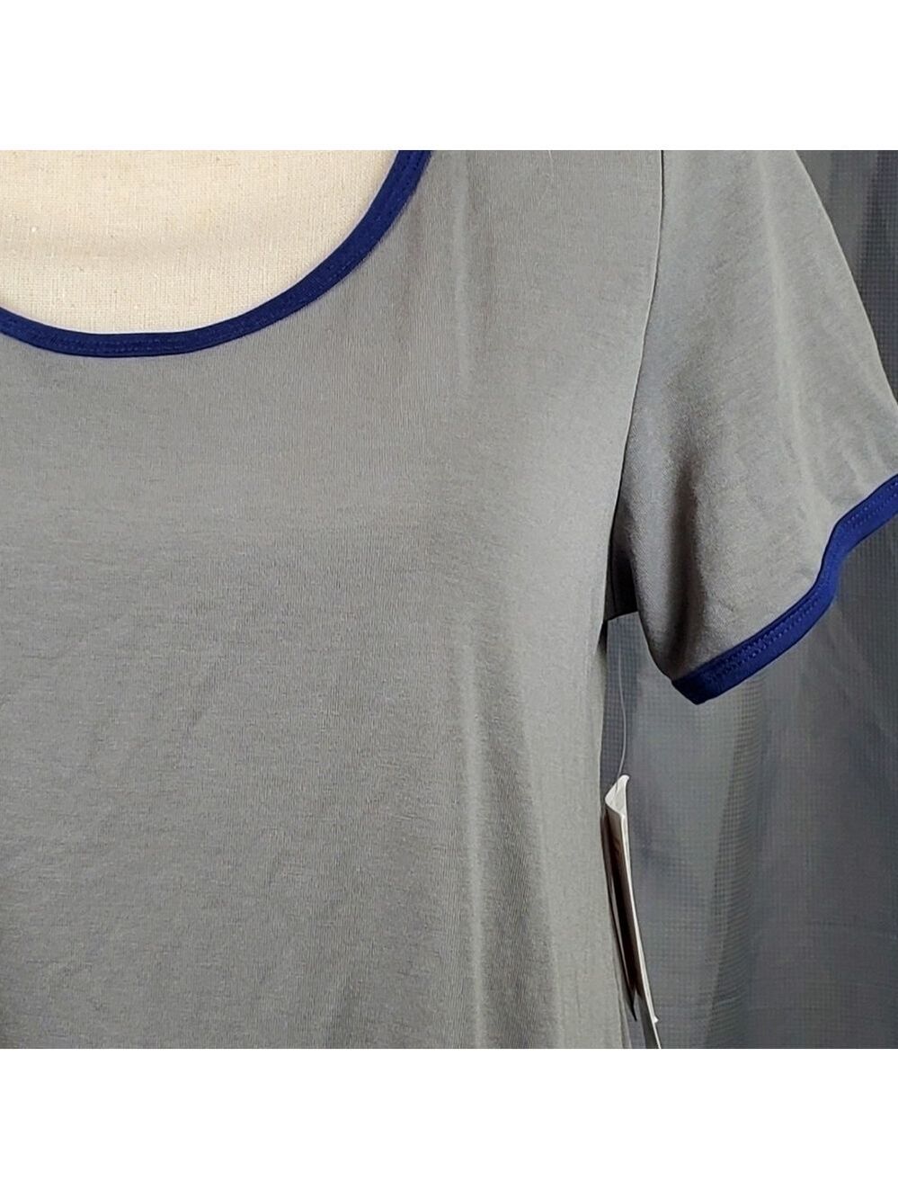 NWT Lularoe Classic T, grey with blue trim, size S - Picture 3 of 6